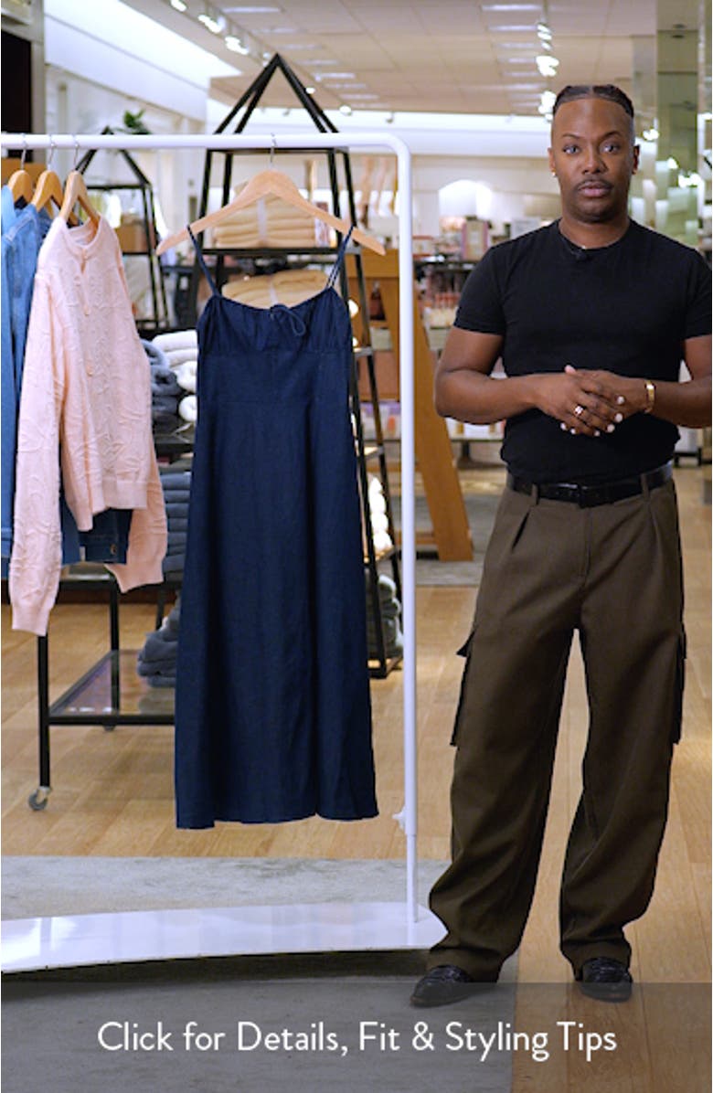 Corset Denim Midi Sundress, sales video thumbnail