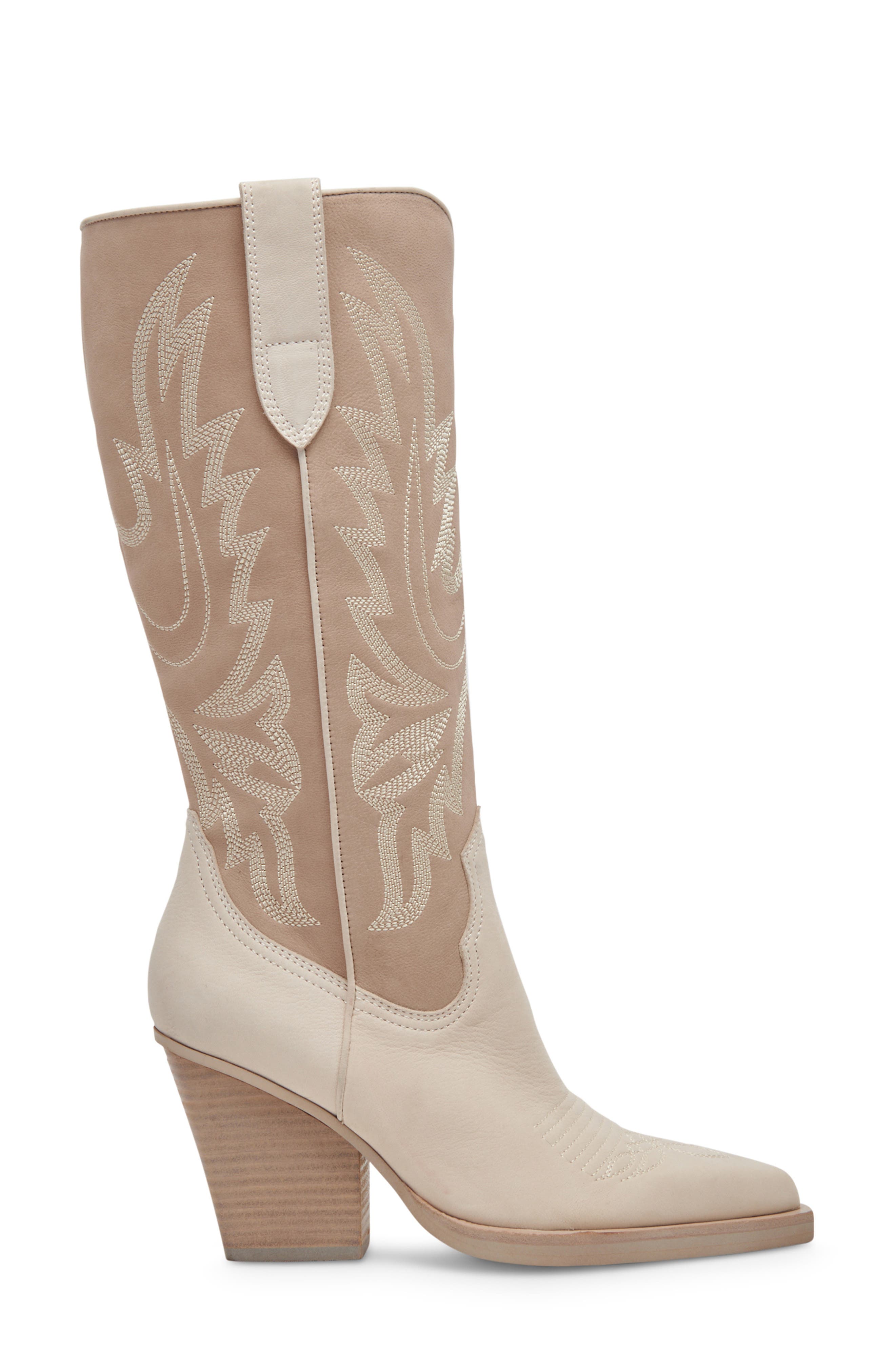 Blanch Knee High Western Boot, Alternate, color, TAUPE MULTI NUBUCK