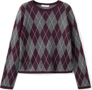 MANGO Argyle Crewneck Sweater