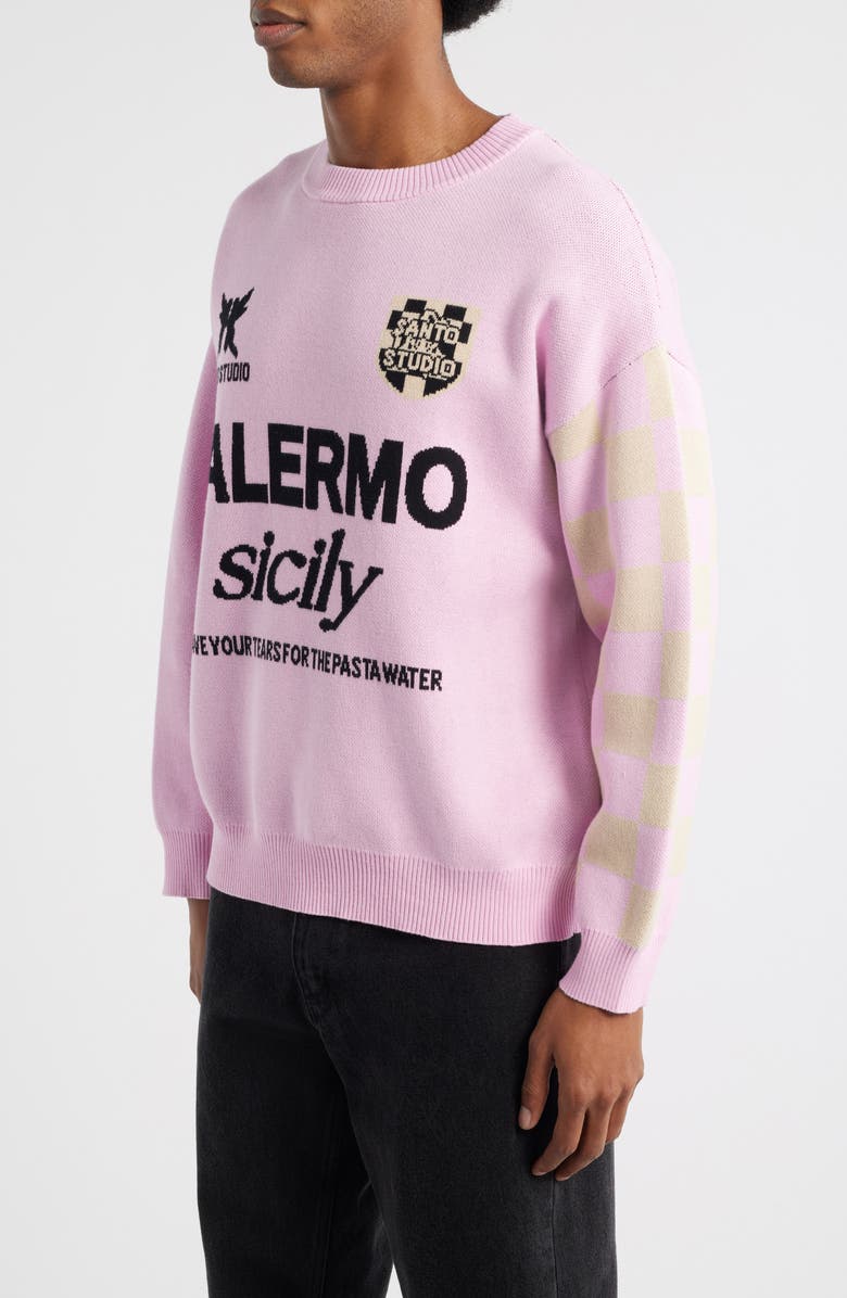 SANTO STUDIO Palmermo Crewneck Sweater, Alternate, color, Gratitude Pink
