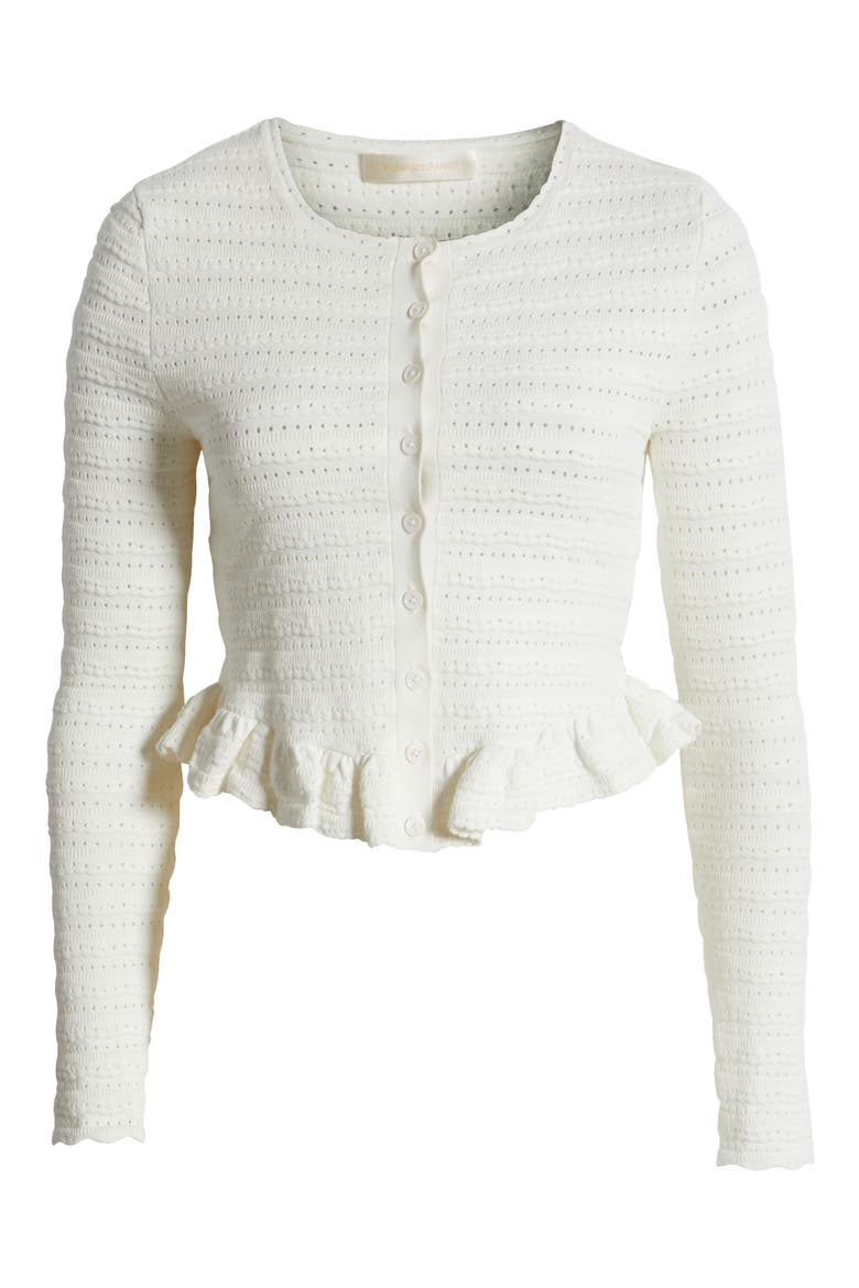 Rogan Pointelle Cardigan, Alternate, color, IVORY