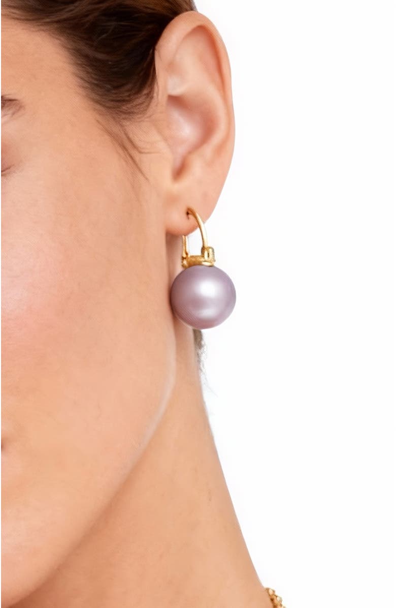 RETRO CHIC Retro Pearl Earrings, Alternate, color, Pink
