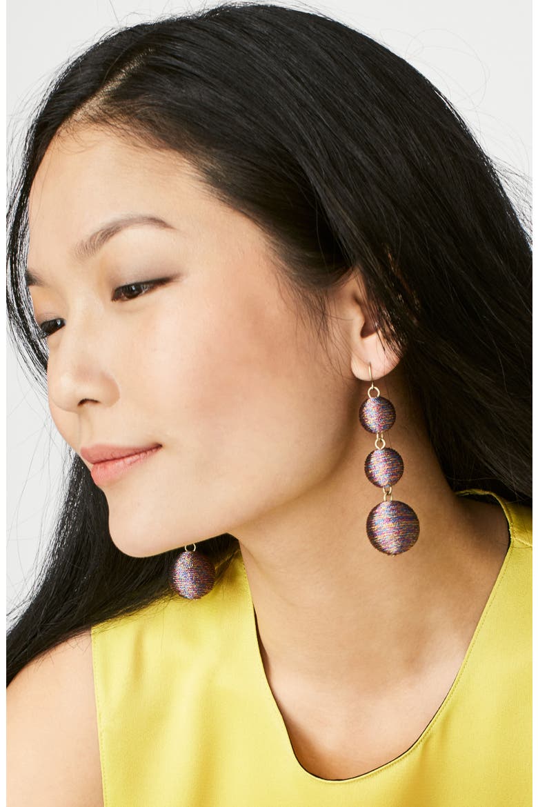 Shimmer Crispin Drop Earrings, Alternate, color, PURPLE/ MULTI