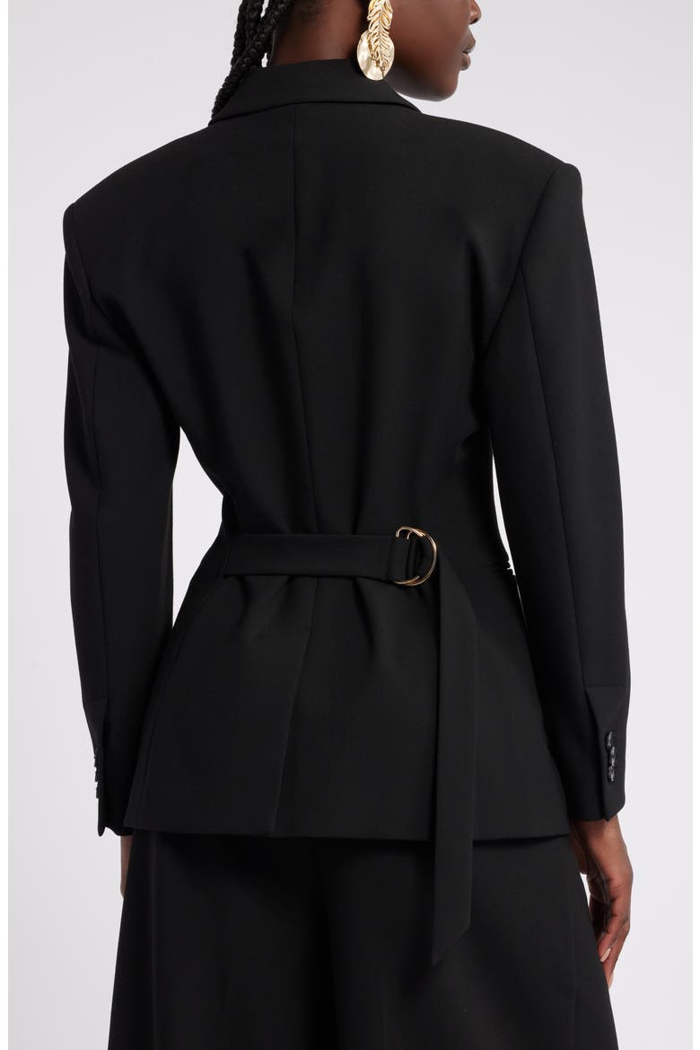 Megan Renee Structured Double Breasted Blazer, Alternate, color, BLACK