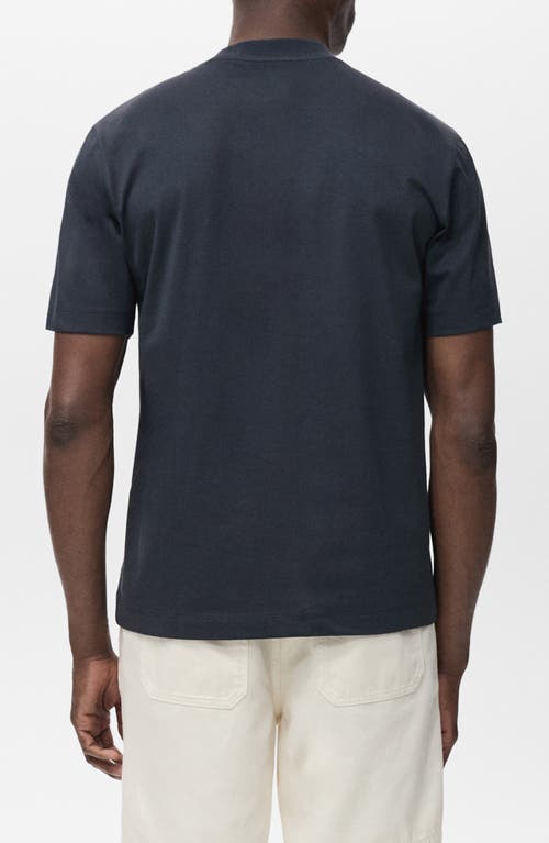 Mango Shellfish Embroidery Crewneck T-shirt In Blue