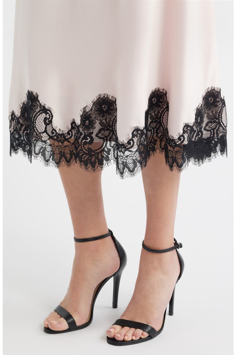 Lace Trim Midi Skirt, Alternate, color, SOFT BLOSSOM
