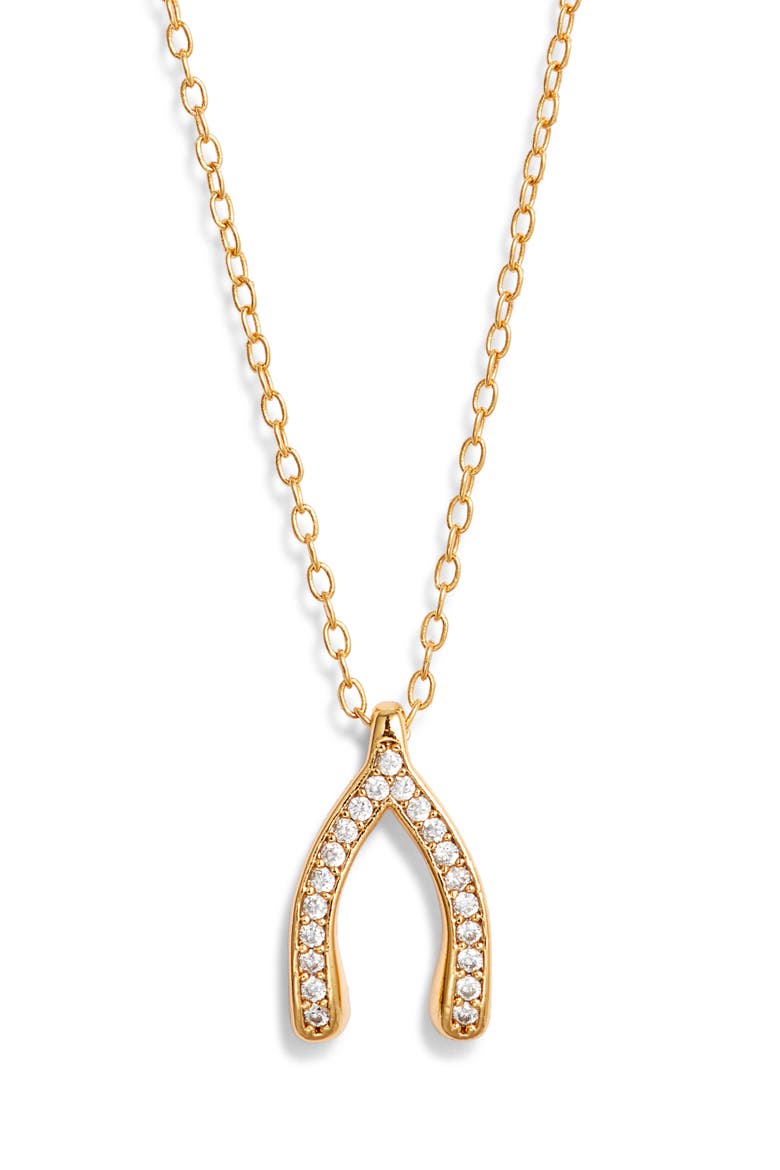 dream big pendant necklace, Main, color, CLEAR/ GOLD