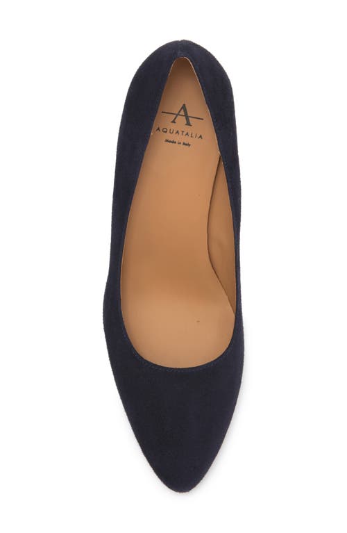 Aquatalia Posie Suede Wedge Pumps In Navy