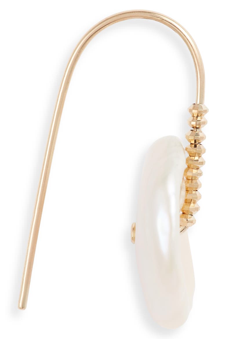 Petal Pearl Shimmer Earrings, Alternate, color, PEARL/ YELLOW GOLD