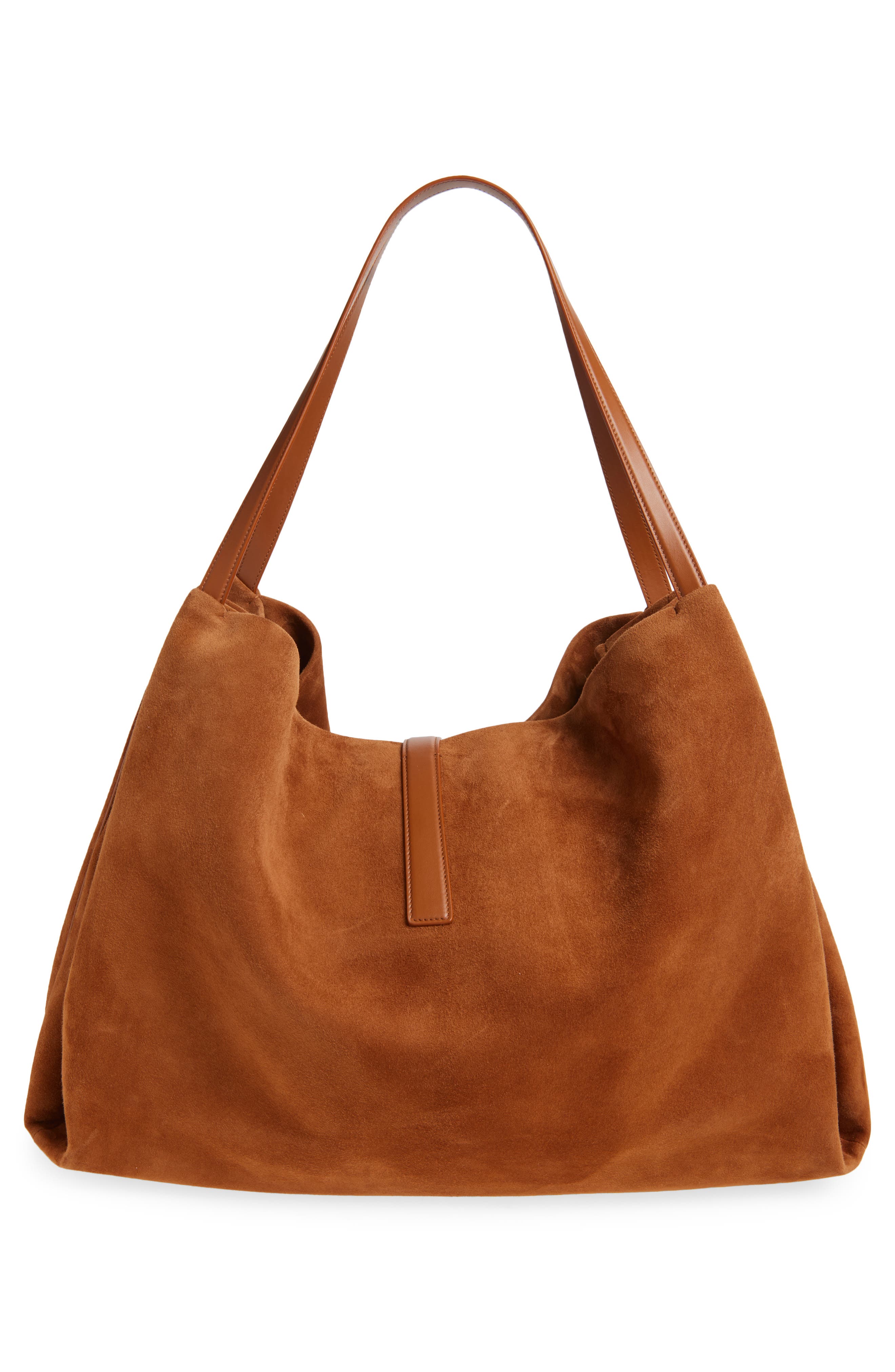 FERRAGAMO Large Lily Suede Tote, Alternate, color, Natural Resort