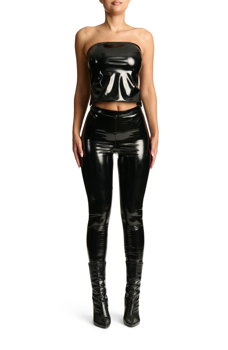 Naked Wardrobe Faux Leather Tube Top, Alternate, color, 