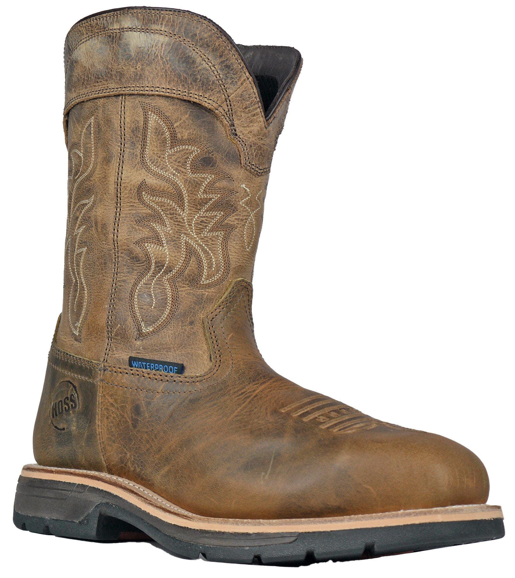 Hoss Boot Company HOSS Brisbee Distressed Composite Toe Work Boot, Main, color, Brown