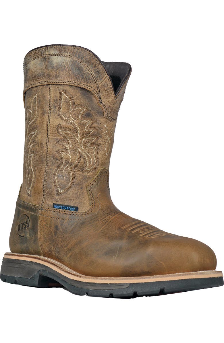 Hoss Boot Company HOSS Brisbee Distressed Composite Toe Work Boot, Main, color, Brown