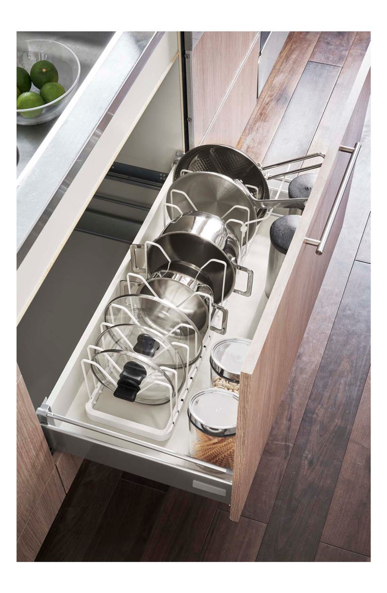 Yamazaki Adjustable Pot Lid Wire Organizer, Alternate, color, White