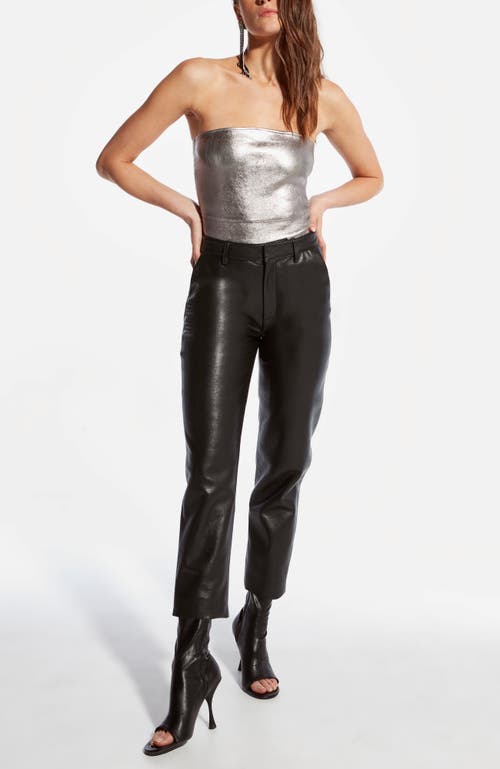 As By Df Cinematique Stretch Leather Bustier In Gray