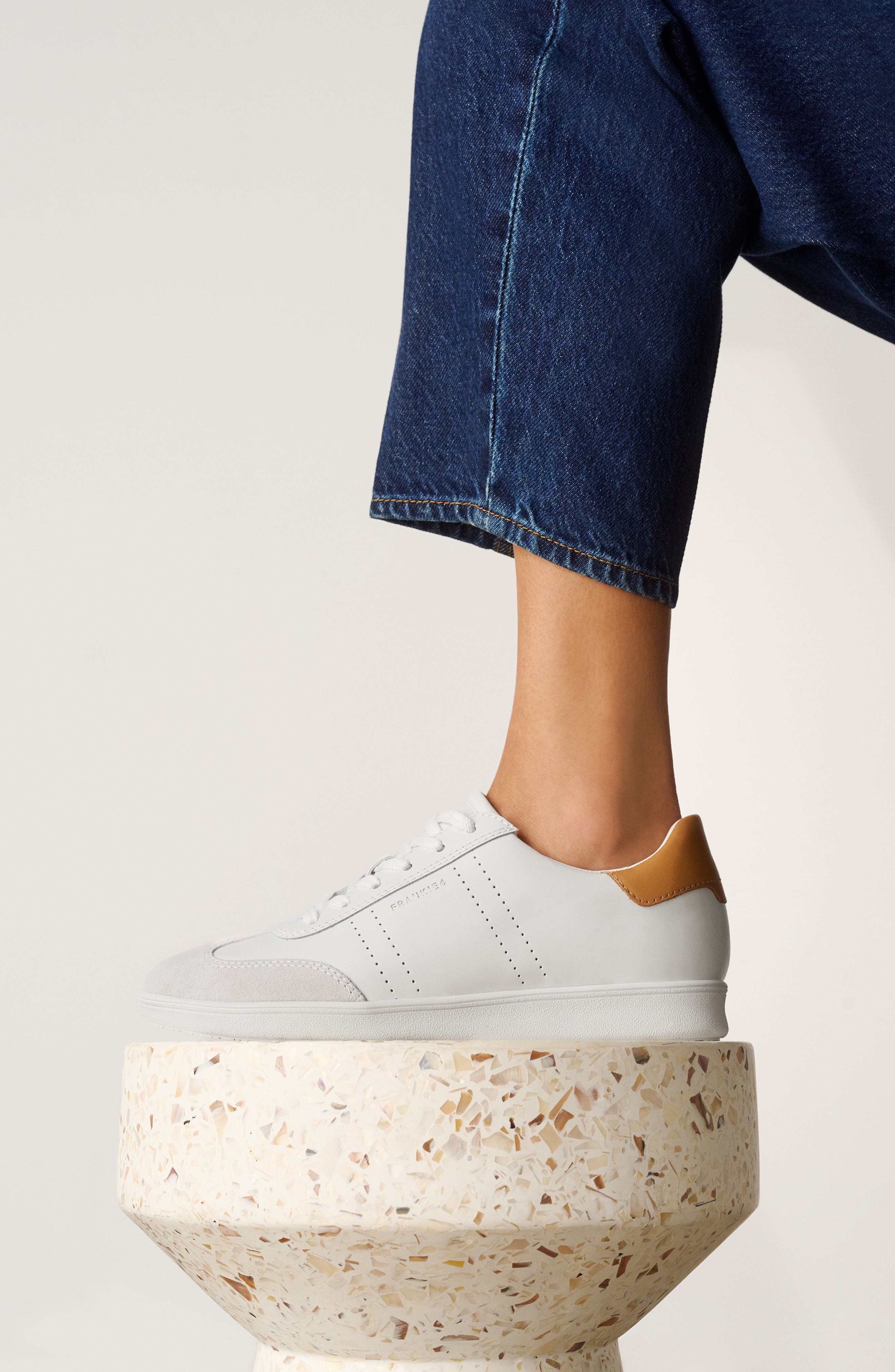 Drew Sneaker, Alternate, color, WHITE/ TAN