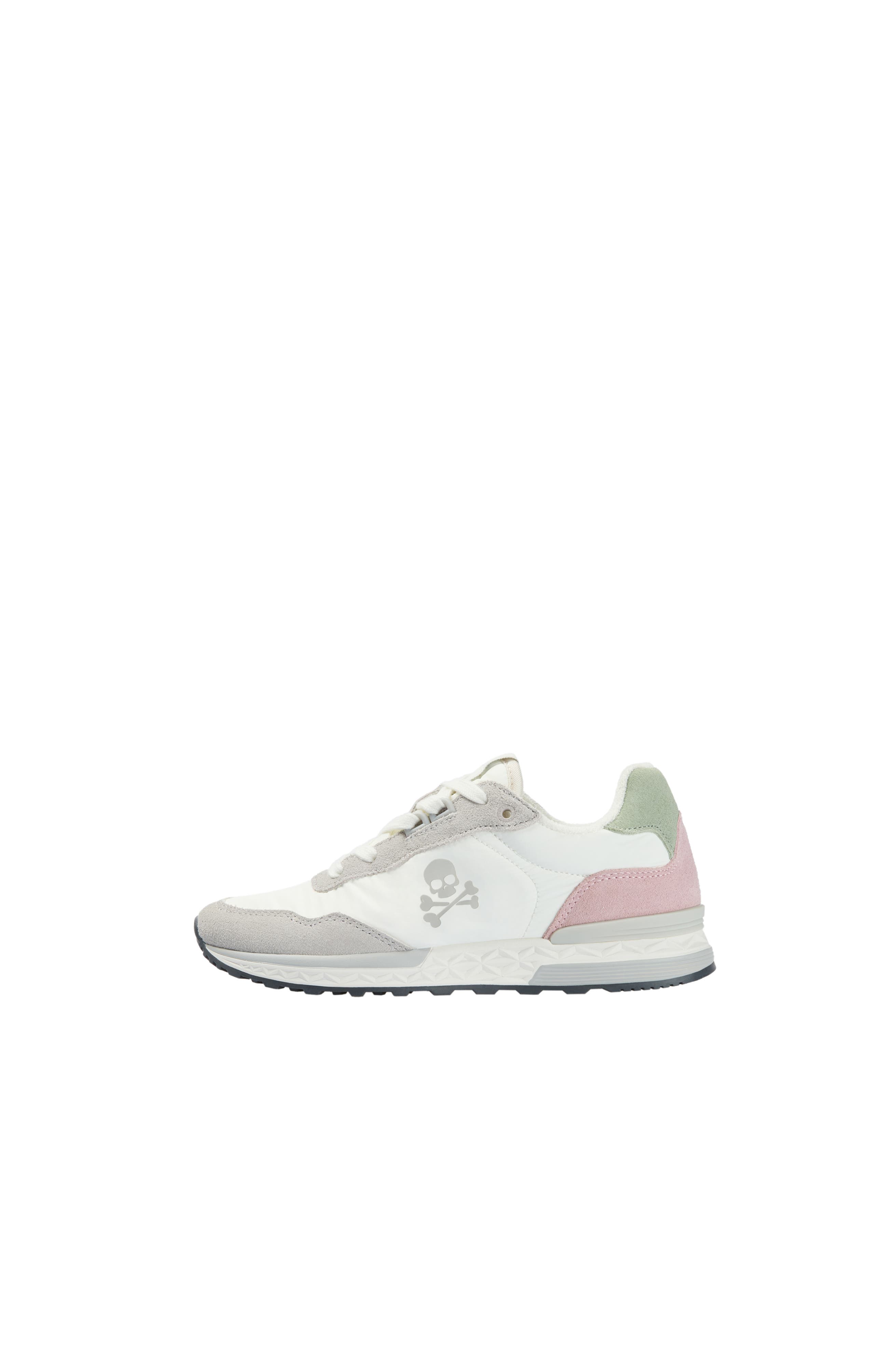 Contrasting Suede Sneaker, Alternate, color, WhiteGreen