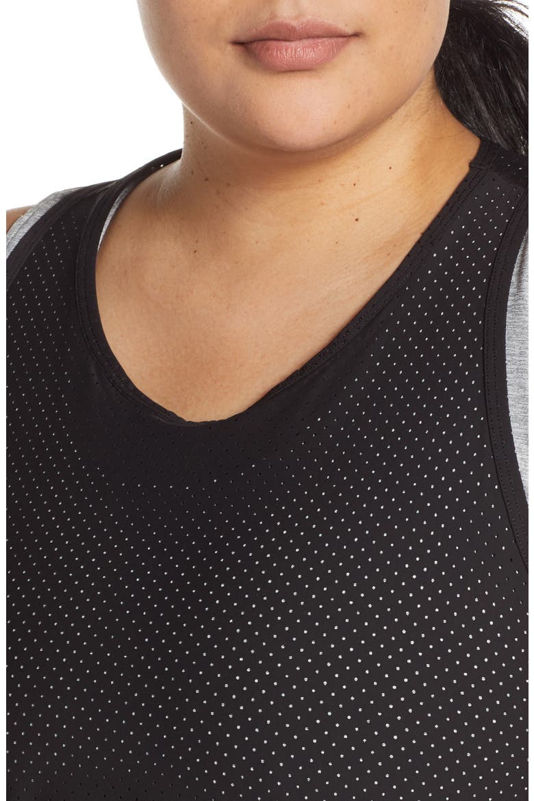 Perforated Active Tank Top, Alternate, color, BLACK