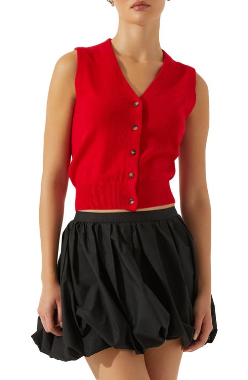 ASTR ASTR THE LABEL EIRA BUTTON-UP SWEATER VEST