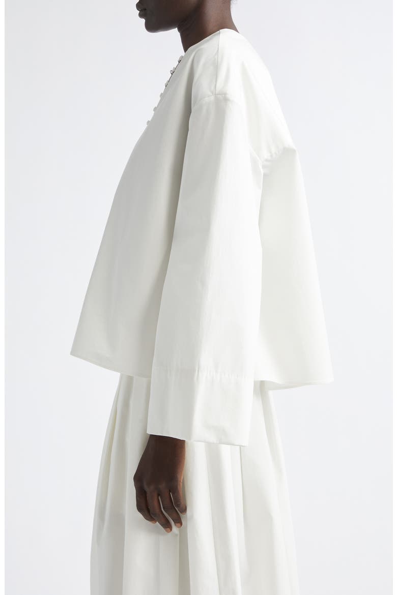 Marguerite Starched Cotton Poplin Top, Alternate, color, IVORY