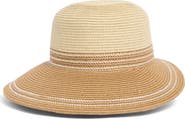 Vince Camuto Colorblocked Straw Wide Brim Sun Hat