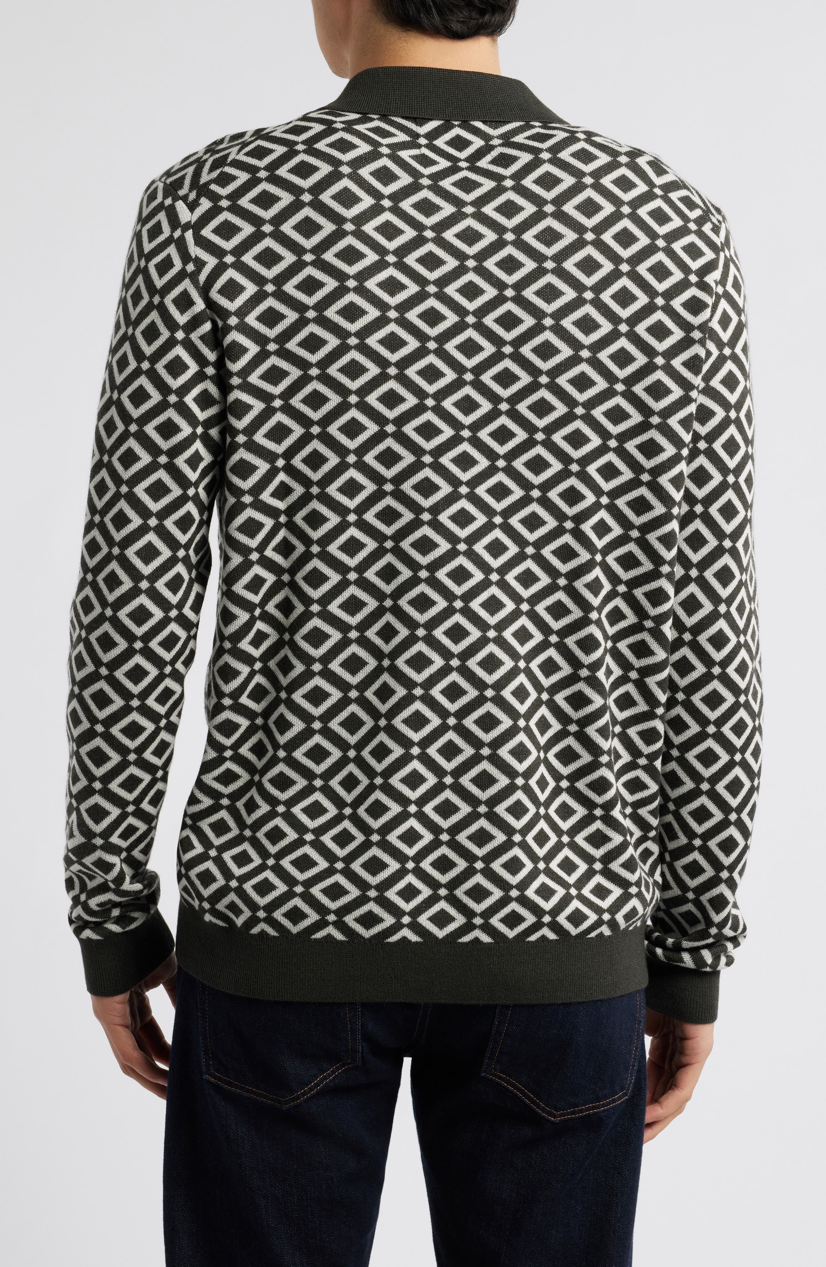 Thor 6584 Wool Blend Polo Cardigan - image 2