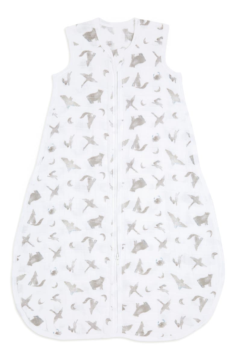 aden + anais Organic Cotton Muslin Wearable Blanket, Main, color, Map The Stars Grey