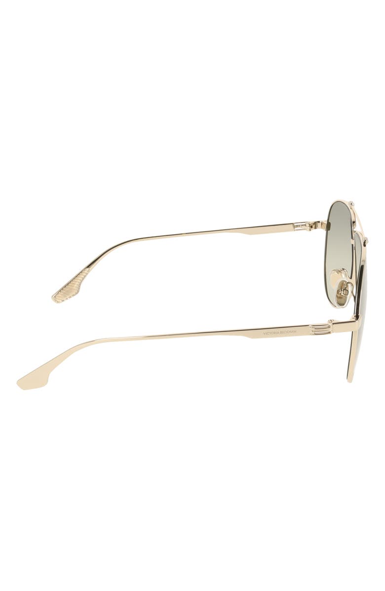 Victoria Beckham 63mm Buckle Aviator Sunglasses, Alternate, color, Gold