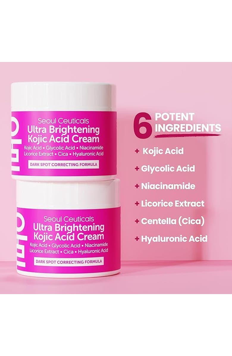Seoul Ceuticals Korean Skincare Ultra Brightening Kojic Acid Cream, Alternate, color, Clear