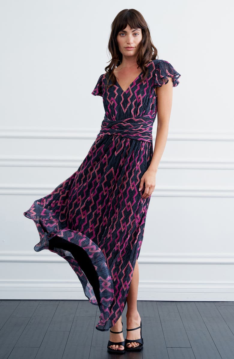 CIEBON Byanca Print Maxi Dress, Alternate, color, Black Multi