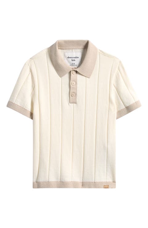 Kids' Swolo Contrast Trim Cotton Blend Rib Polo (Little Kid & Big Kid)