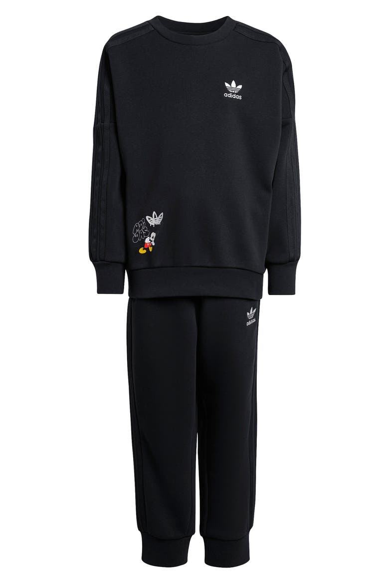 x Disney Kids' Mickey Mouse Sweatshirt & Joggers Set, Main, color, BLACK