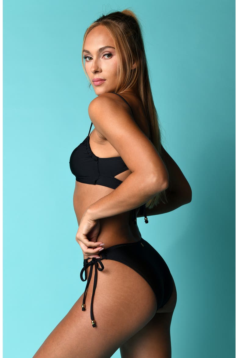 Solids Side Tie Bikini Bottoms, Alternate, color, BLACK
