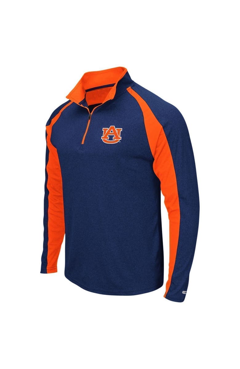 COLOSSEUM Men's Colosseum Heathered Navy Auburn Tigers The J. Peterman Quarter-Zip Pullover Jacket, Alternate, color,