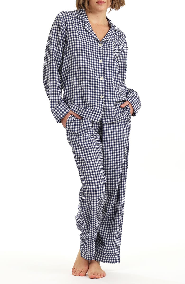Papinelle Gingham Seersucker Pajamas, Alternate, color, 