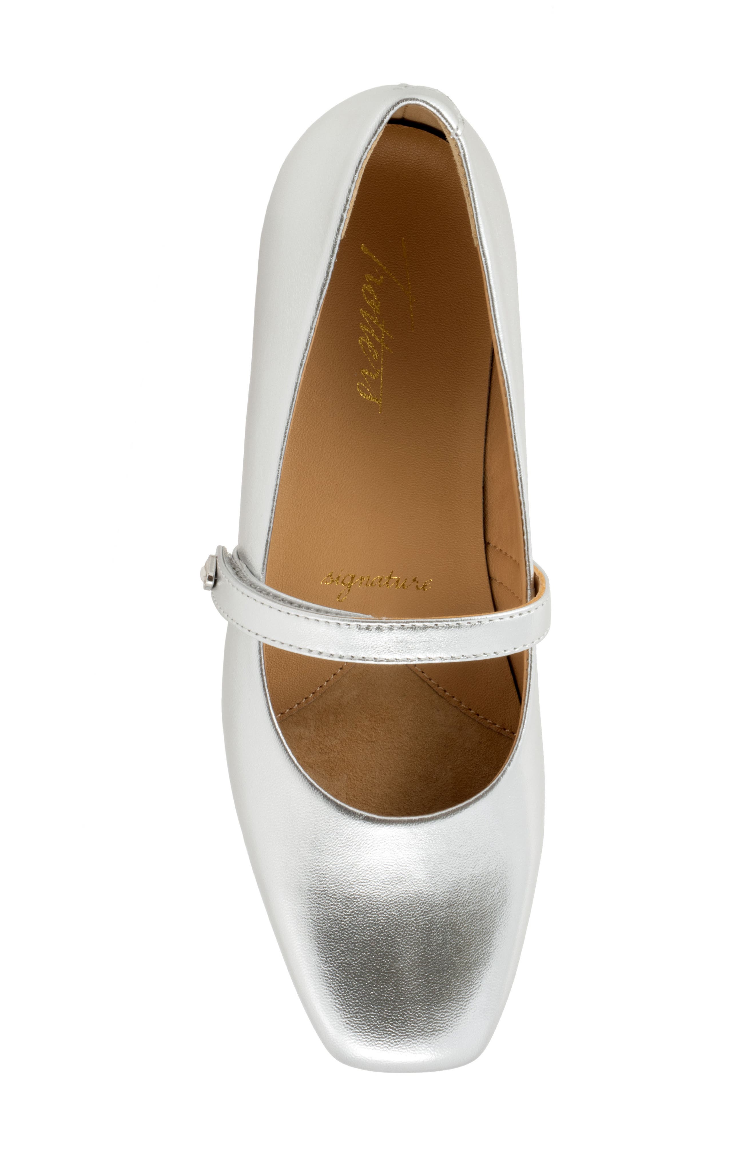 SoftWalk<sup>®</sup> Hazel Mary Jane Flat, Alternate, color, Silver