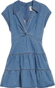 Alice + Olivia Mila Twist Denim Minidress