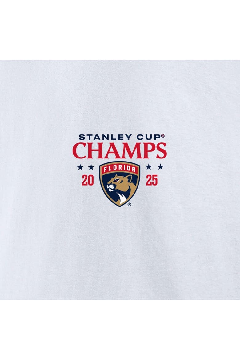Men's Fanatics White Florida Panthers 2025 Stanley Cup Champions Jersey Roster T-Shirt, Alternate, color, White