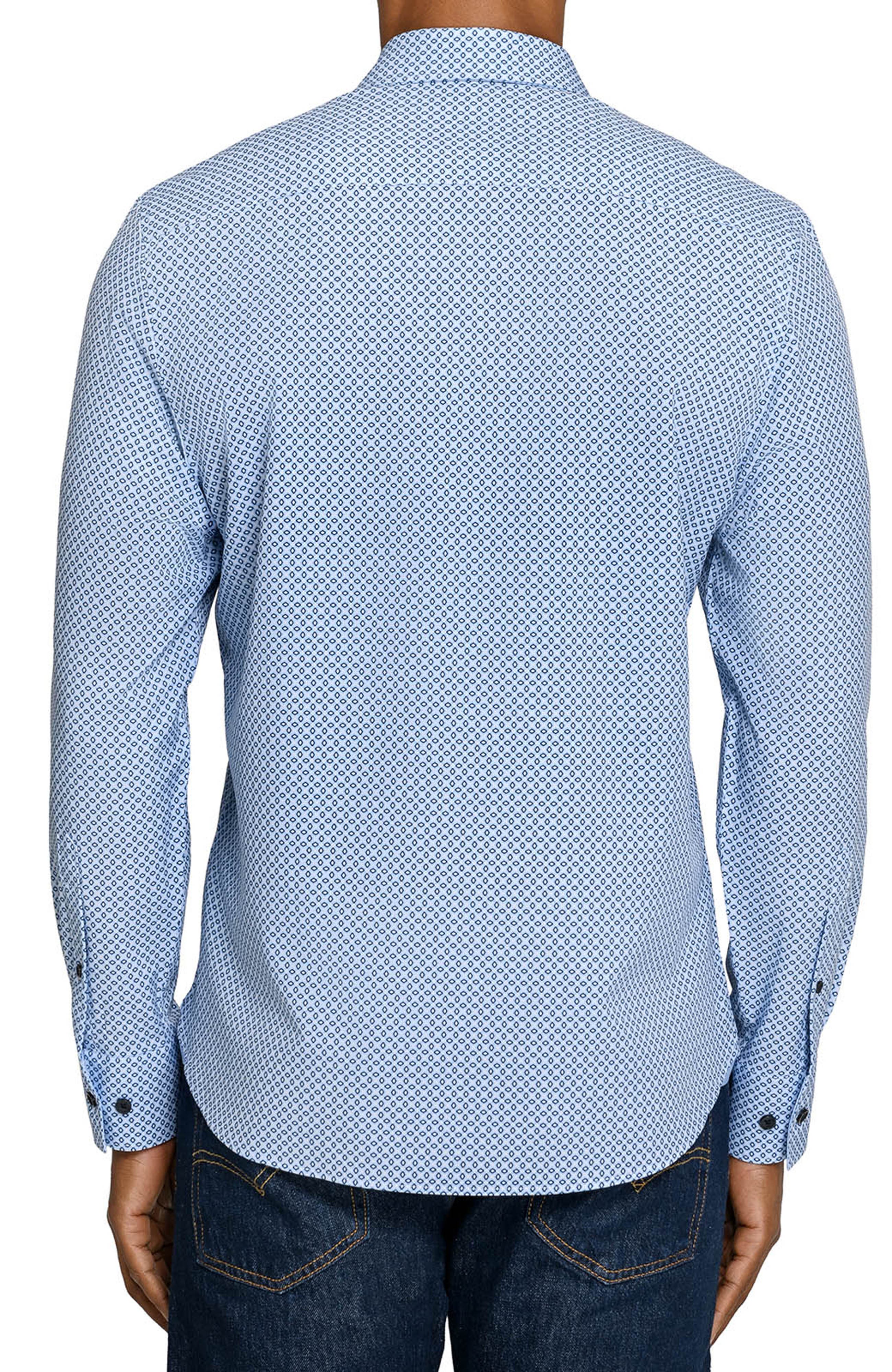 Slim Fit Diamond Geo Woven Long Sleeve Basic Shirt - image 4