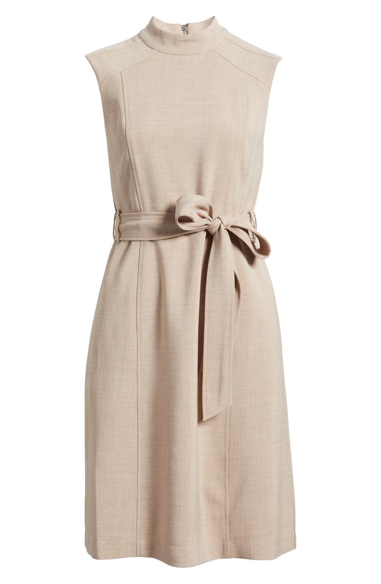 Tahari Seamed Tie Waist A-Line Dress, Alternate, color, 