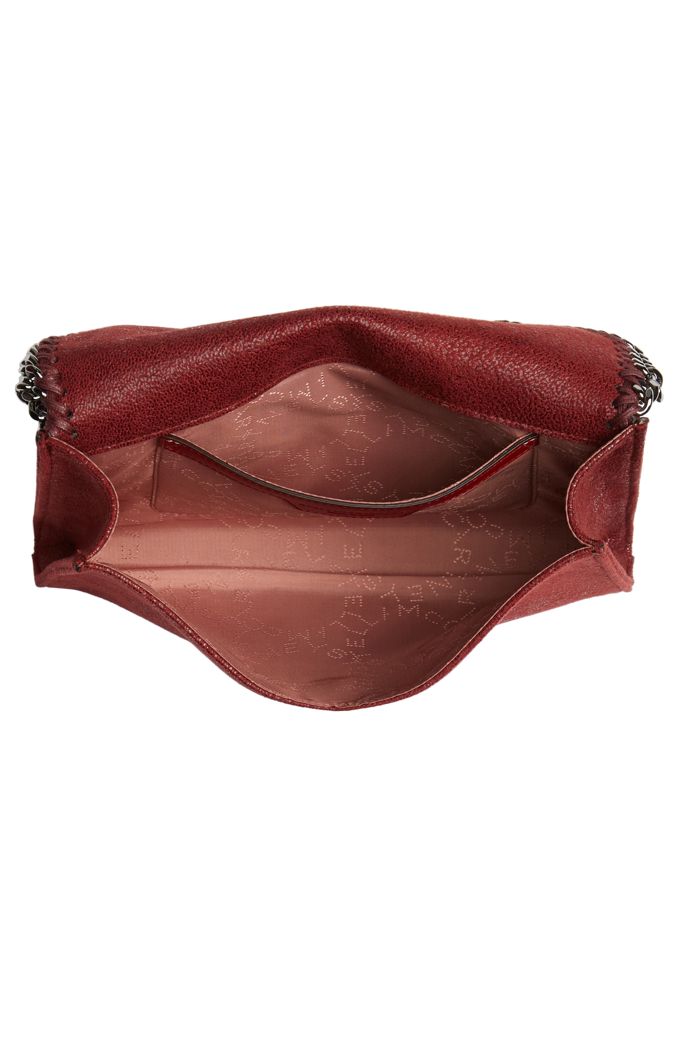 Mini Falabella Shaggy Dear Faux Leather Crossbody Bag, Alternate, color, RUBY