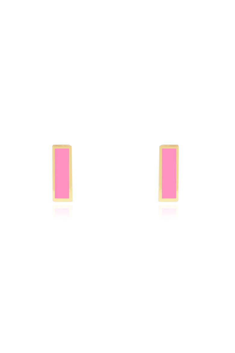 Bubblegum Pink Bar Stud Earrings, Alternate, color, Bubblegum Pink