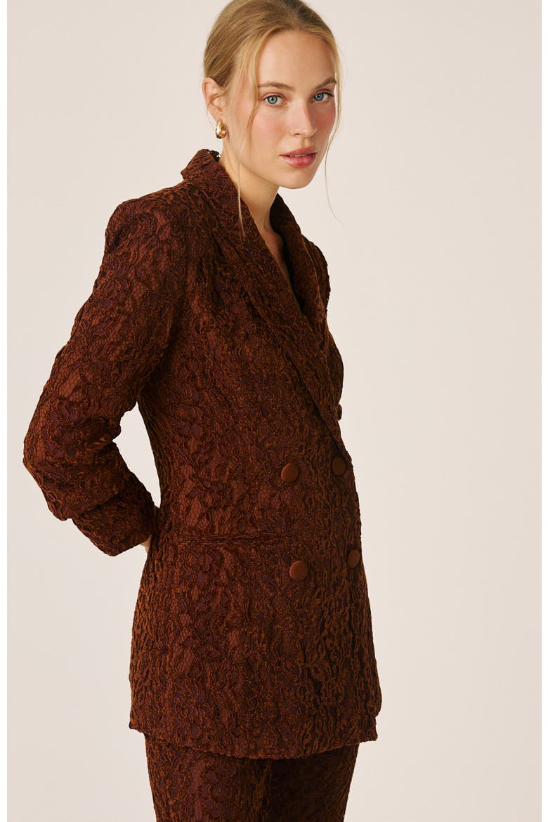 Velvet Lace Blazer, Alternate, color, Tejus