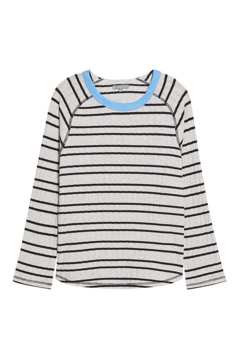 Ringer Rib Top, Main, color, HEATHER GREY/ PACIFIC BLUE
