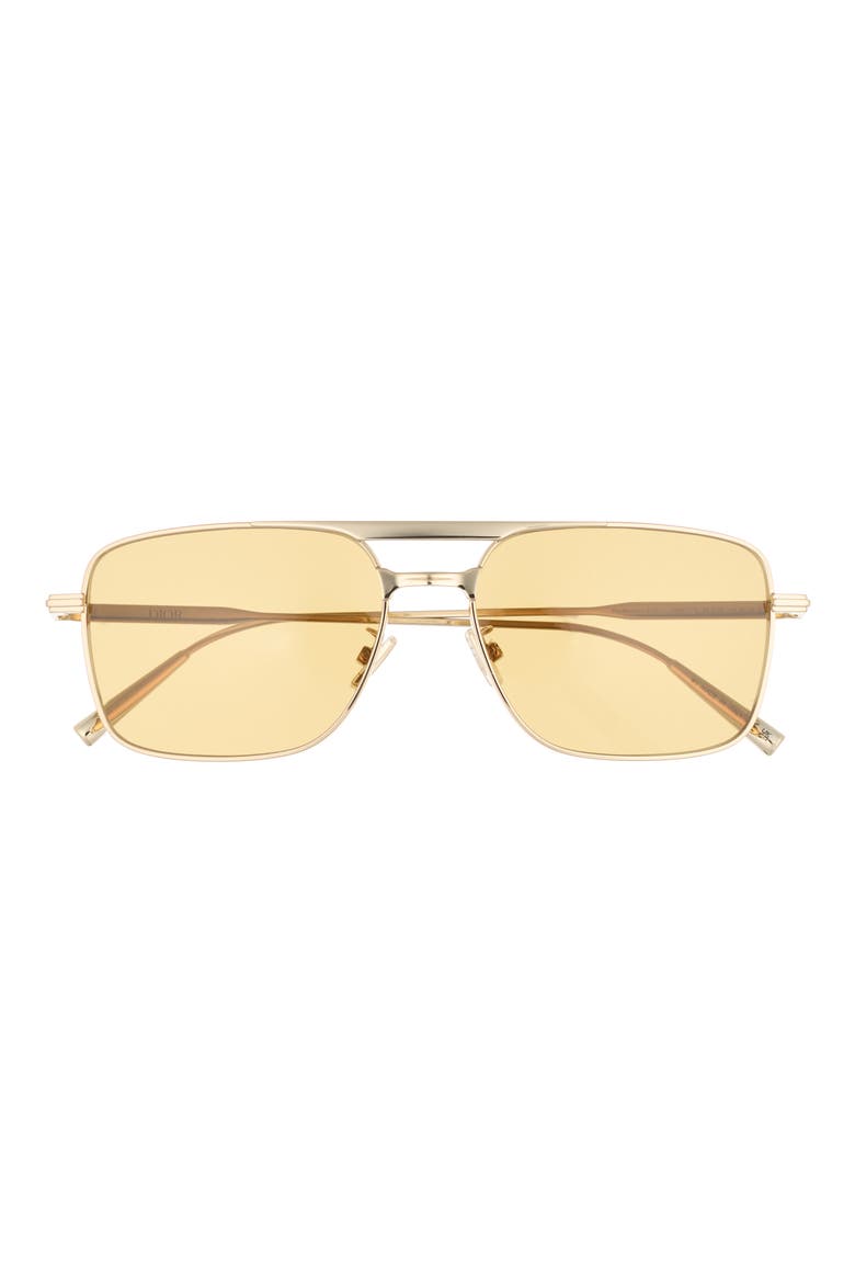 'DiorBlacksuit S17U 54mm Rectangular Sunglasses, Main, color, GOLD/ OTHER / BROWN