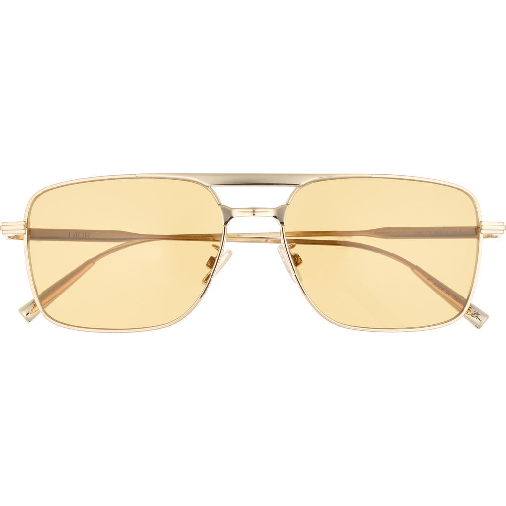 Dior Blacksuit S17u 54mm Rectangular Sunglasses In Gold