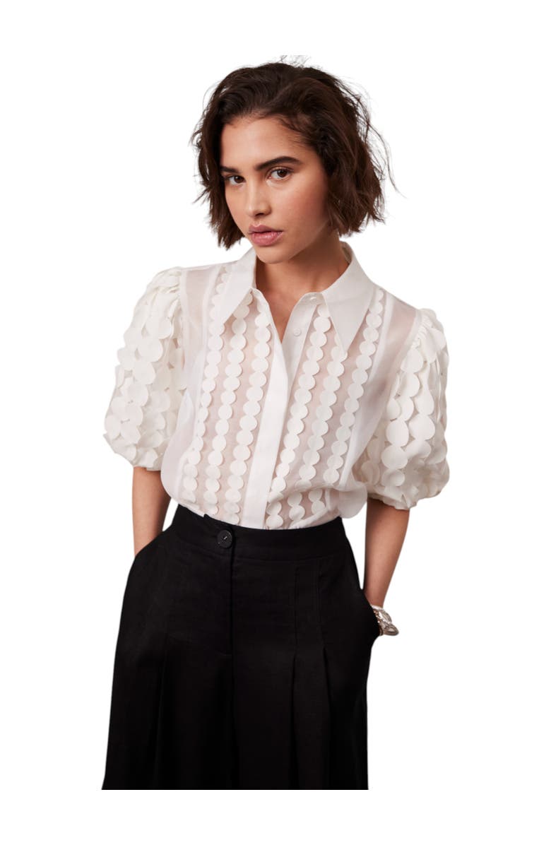 MINT VELVET Applique Organza Shirt, Main, color,