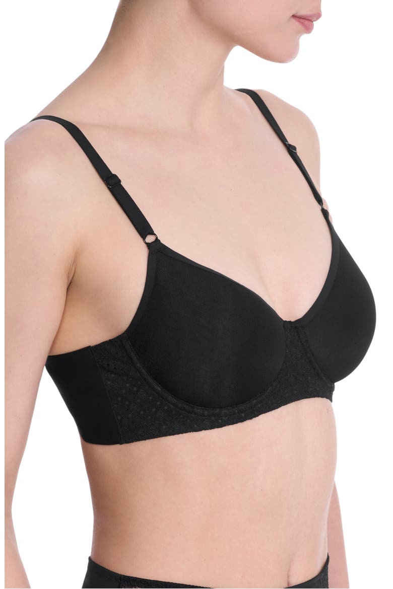 Harmony Smooth Back Underwire Spacer T-Shirt Bra, Alternate, color, BLACK