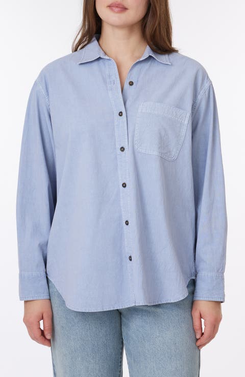 Alaina Sunwashed Relaxed Button-Up Shirt
