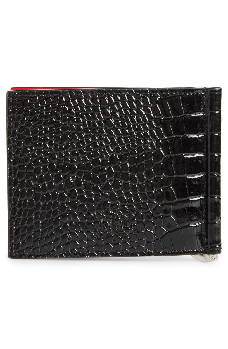 Christian Louboutin Mooncrest Calfskin Bifold Wallet with Money Clip, Alternate, color, Black